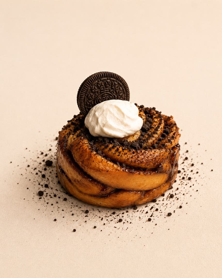 Oreo Cookies and Cream Cinnamon Bun by Goldie's